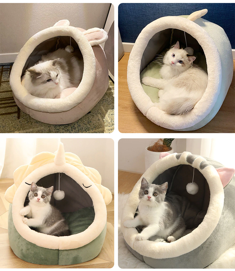 Cute Cat Bed Warm Kitten Pillow Cat House Tent Very Soft