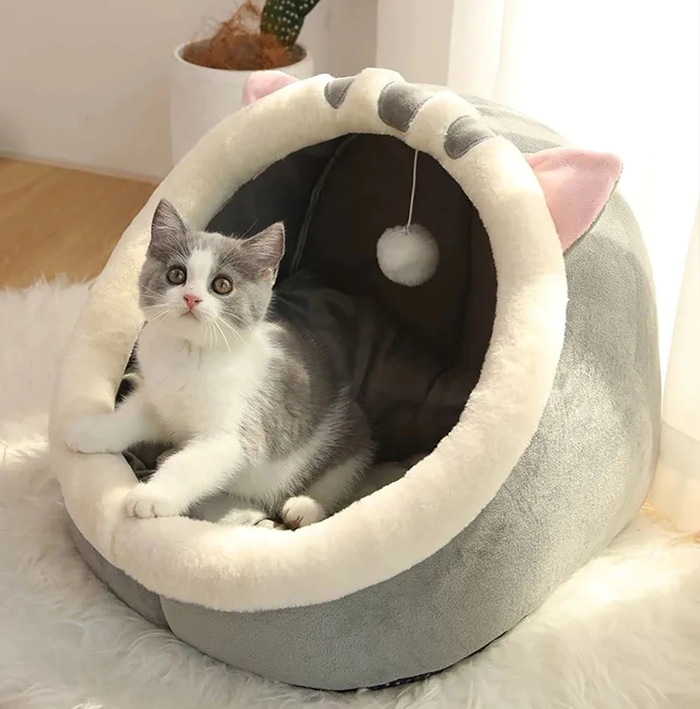 Cute Cat Bed Warm Kitten Pillow Cat House Tent Very Soft